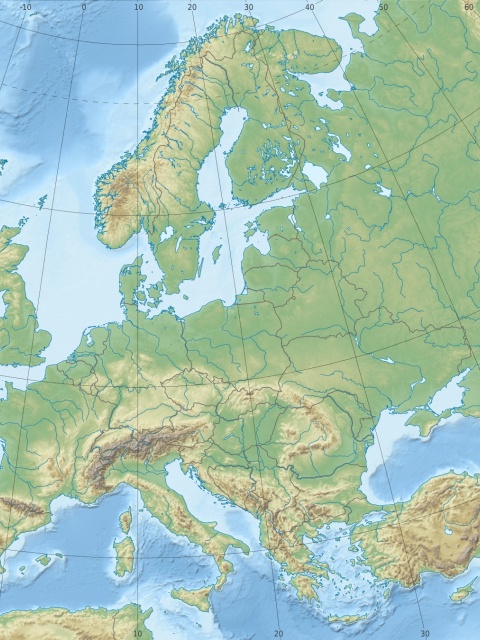 topgografische Karte Europas