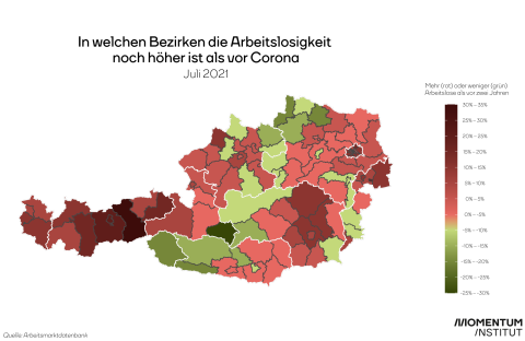 Arbeitslose Corona Österreichkarte