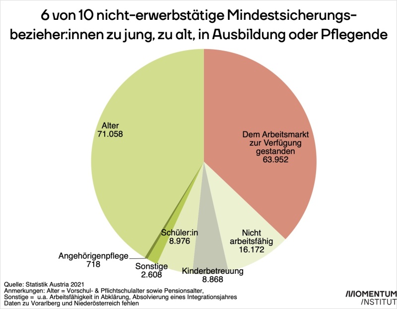 Mindestsicherung: 6 von 10 der Nicht-erwerbstätigen gar nicht erwerbsfähig